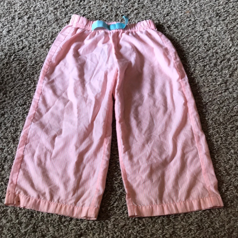Carter’s Peach and White Thin Striped Pj Bottom with Blue Detail Bow